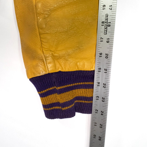 VTG 1960s Butwin Purple Gold Leather & Wool Letterman Jacket 42 - Picture 16 of 16